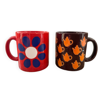 Set 2 mugs vintage West Germany céramique