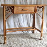 Vintage rattan desk - mid-20th century