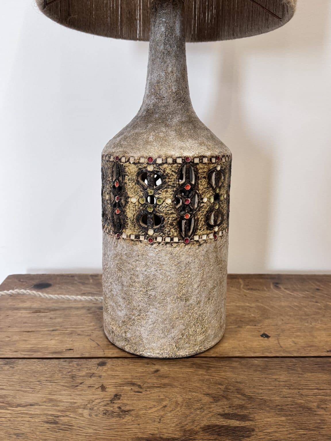 Raphael Giarrusso ceramic lamp with rope shade