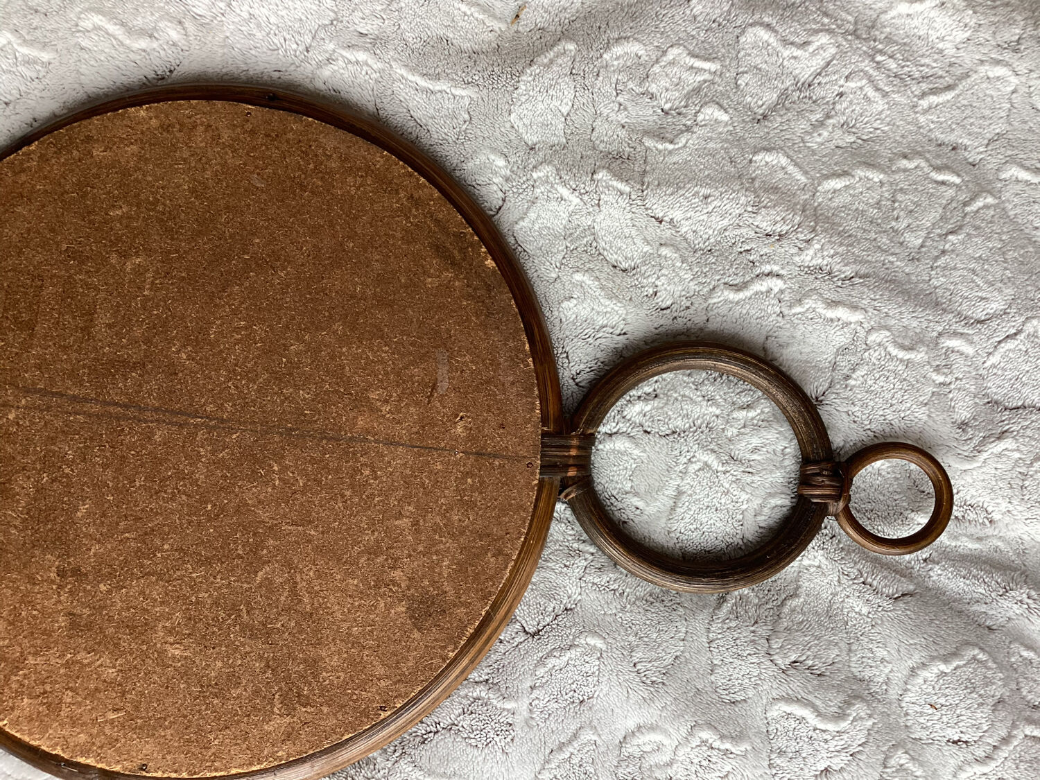 Old rattan "sun" mirror - vintage