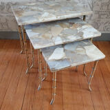 Brass and marble tables