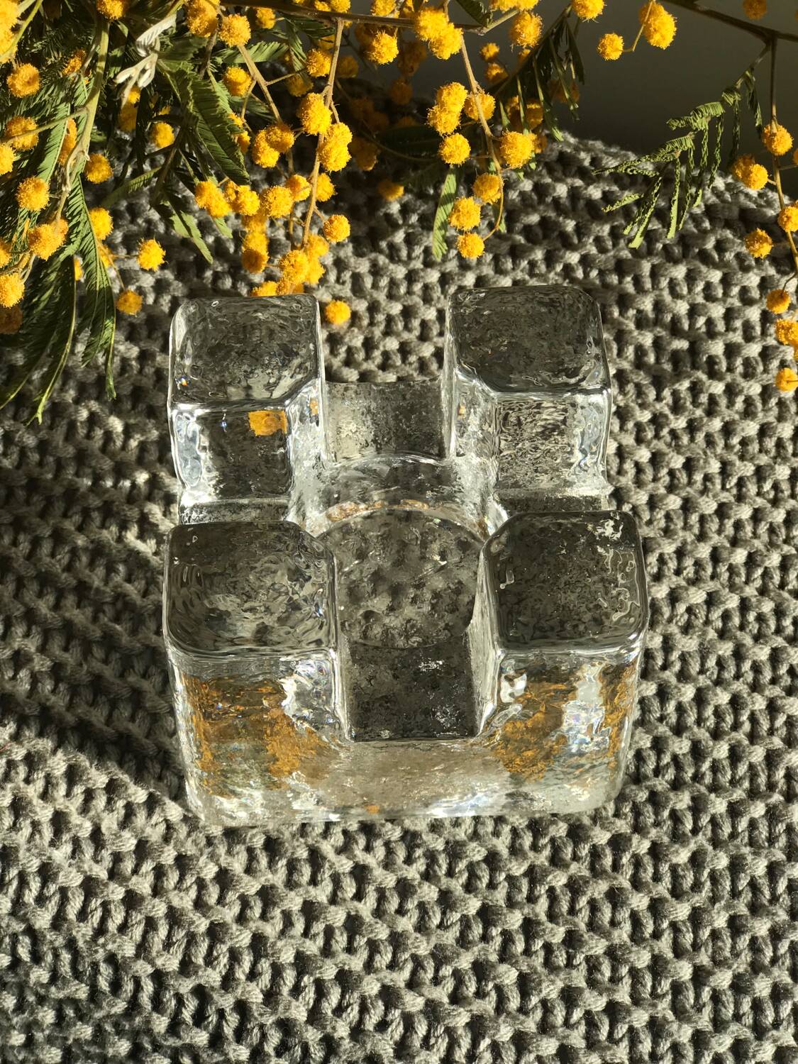 Glass candle holder