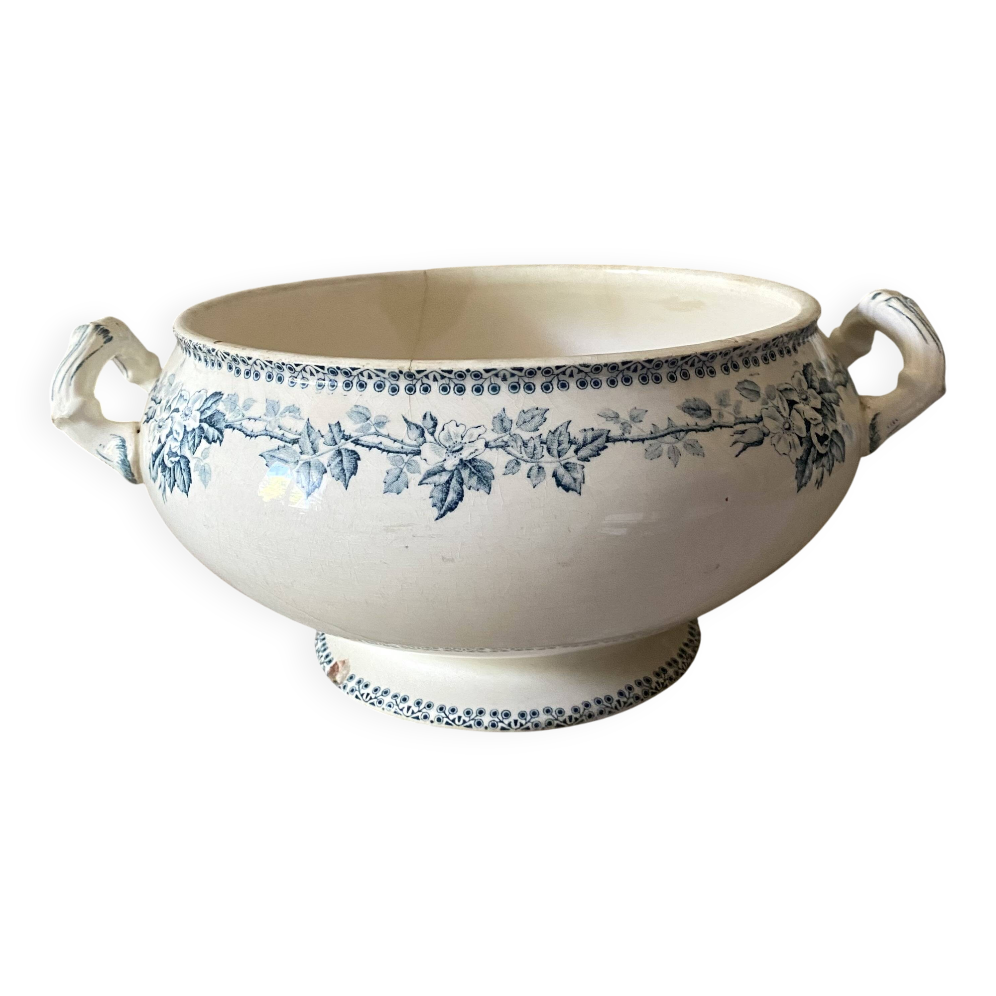 Iron earth salad bowl, old "Guadeloupe" soup tureen