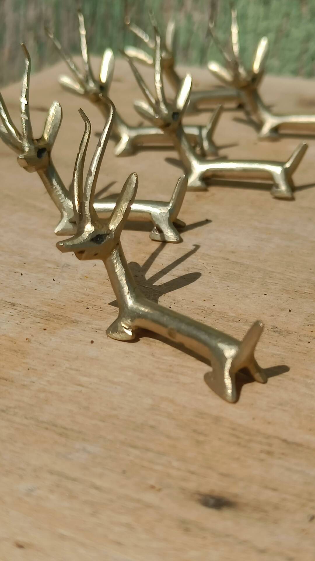 Handcrafted brass gazelle knife rests x12