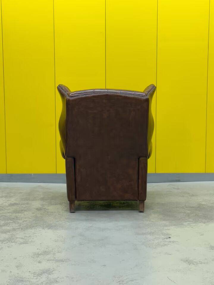 Brown leather Handmade Chesterfield Recliner Armchair
