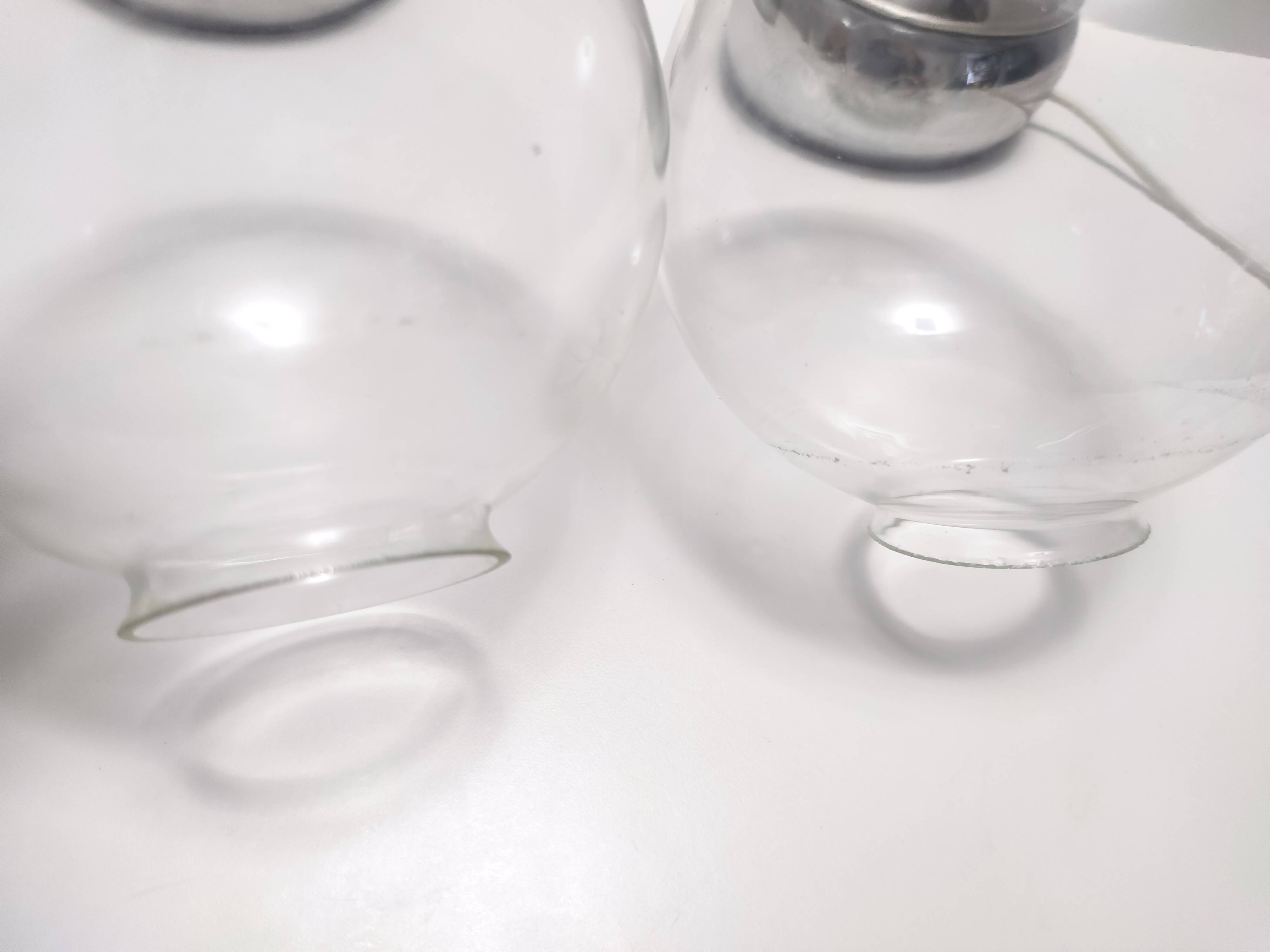 Pair of Vintage Glass and Metal Table Lamps "Vieste" by GPA Monti for Candle