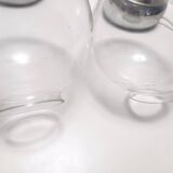 Pair of Vintage Glass and Metal Table Lamps "Vieste" by GPA Monti for Candle