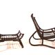 Manou rattan lounge chair in pagoda style with ottoman