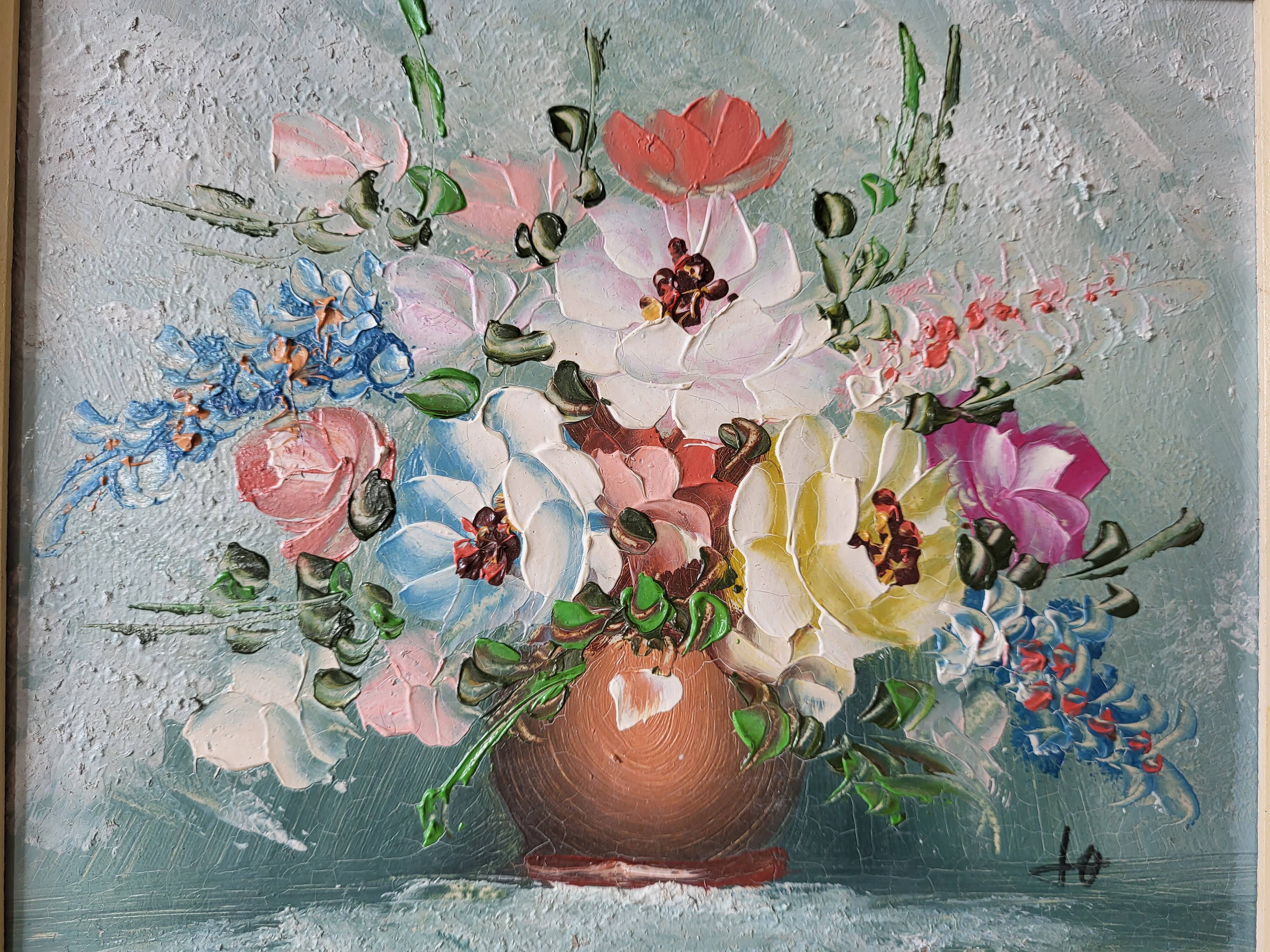Oil painting on canvas - spring bouquet