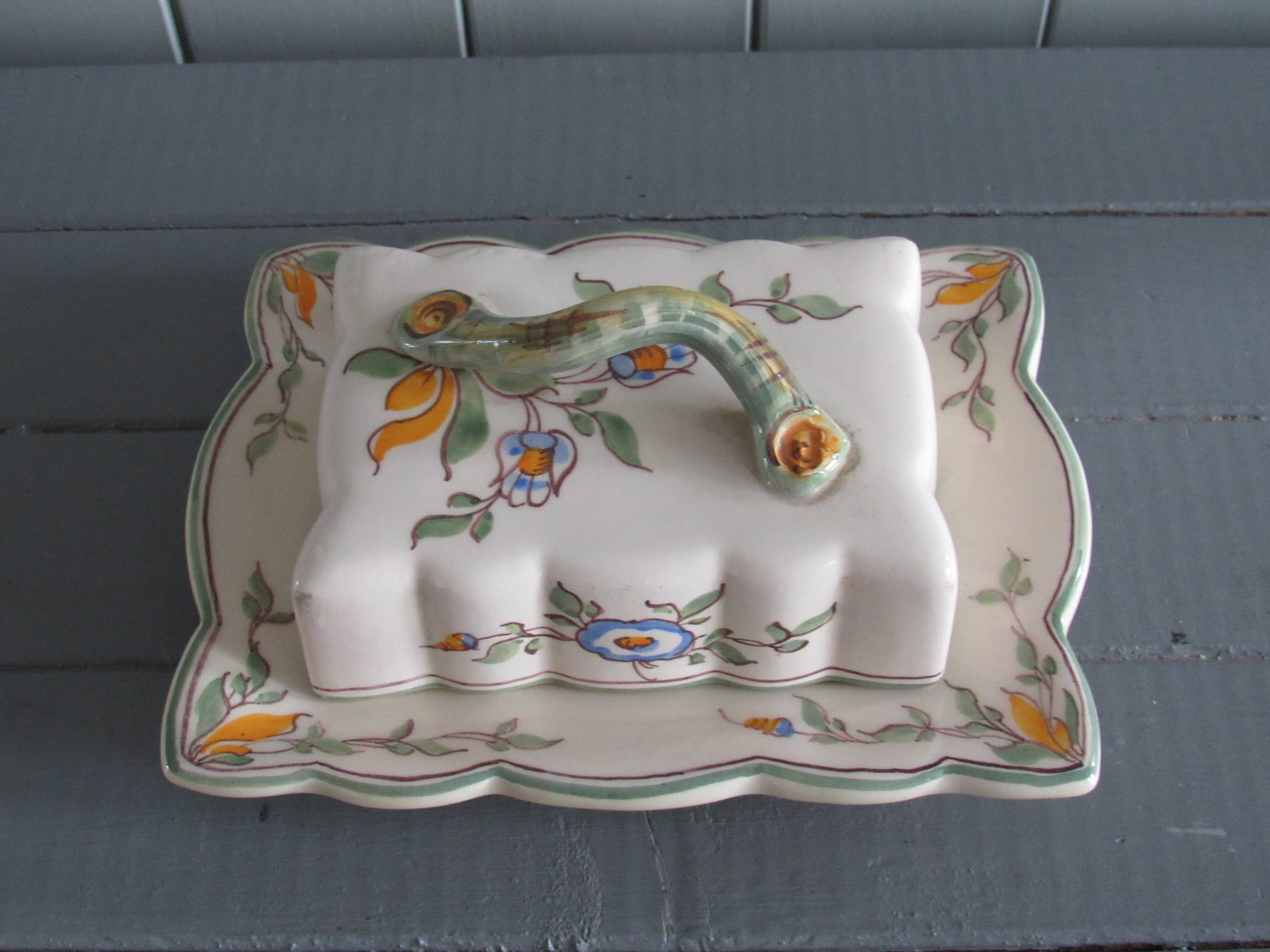 Earthenware butter dish from Moustier