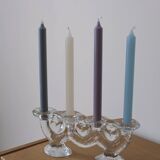 Large glass candle holder by Staffan Gellerstedt | Pukeberg Glasbruk | Sweden