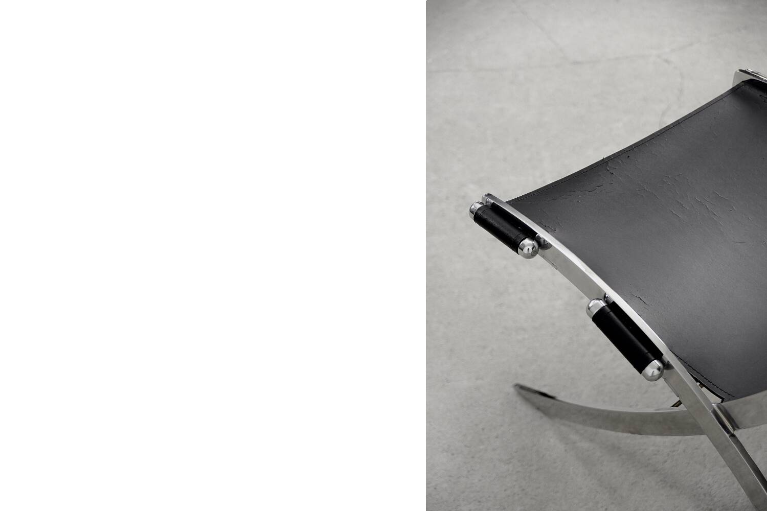 Vintage minimalist chair in Italian leather, 1980s.