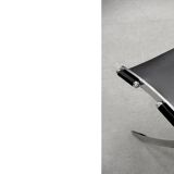 Vintage minimalist chair in Italian leather, 1980s.