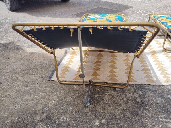 Set de 2 lits de camp/bain de soleil lafuma vintage