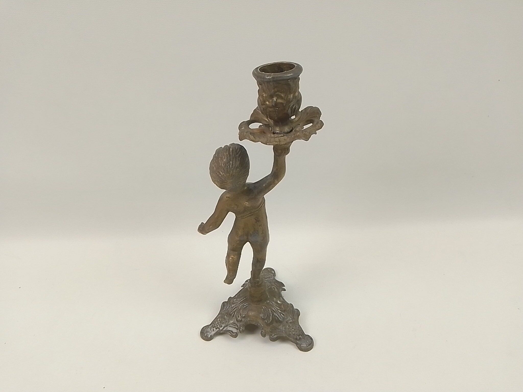 Brass children's candle holder 23cm