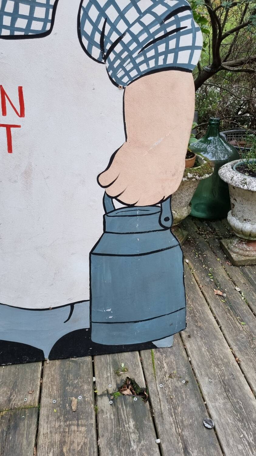 Very large old advertising panel or sign