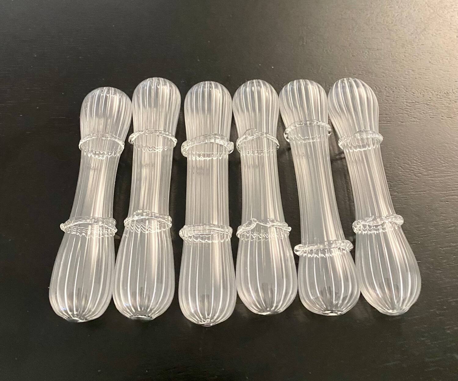 6 Venetian knife holders in blown glass