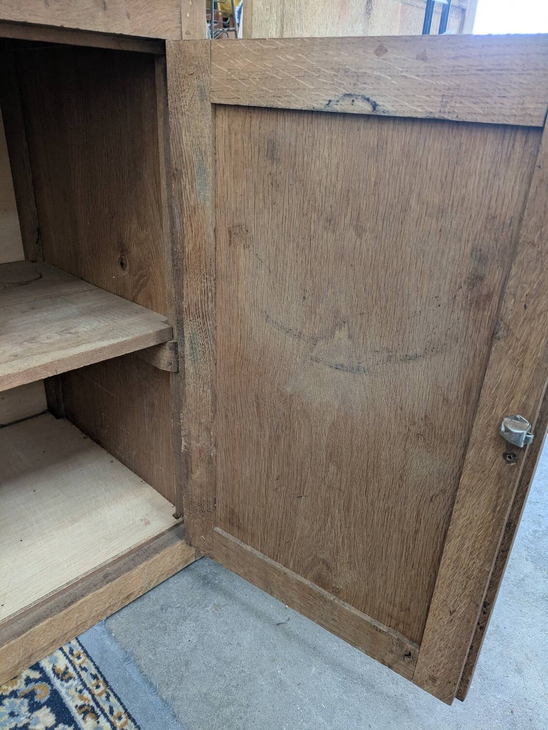 Small raw wood sideboard