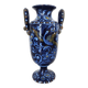 Petit vase bleu aux oiseaux