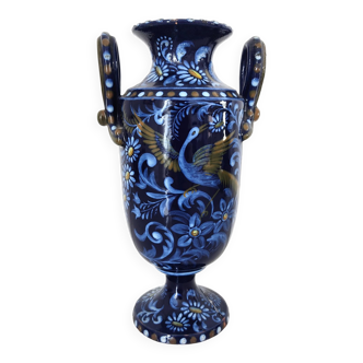 Small blue vase with birds