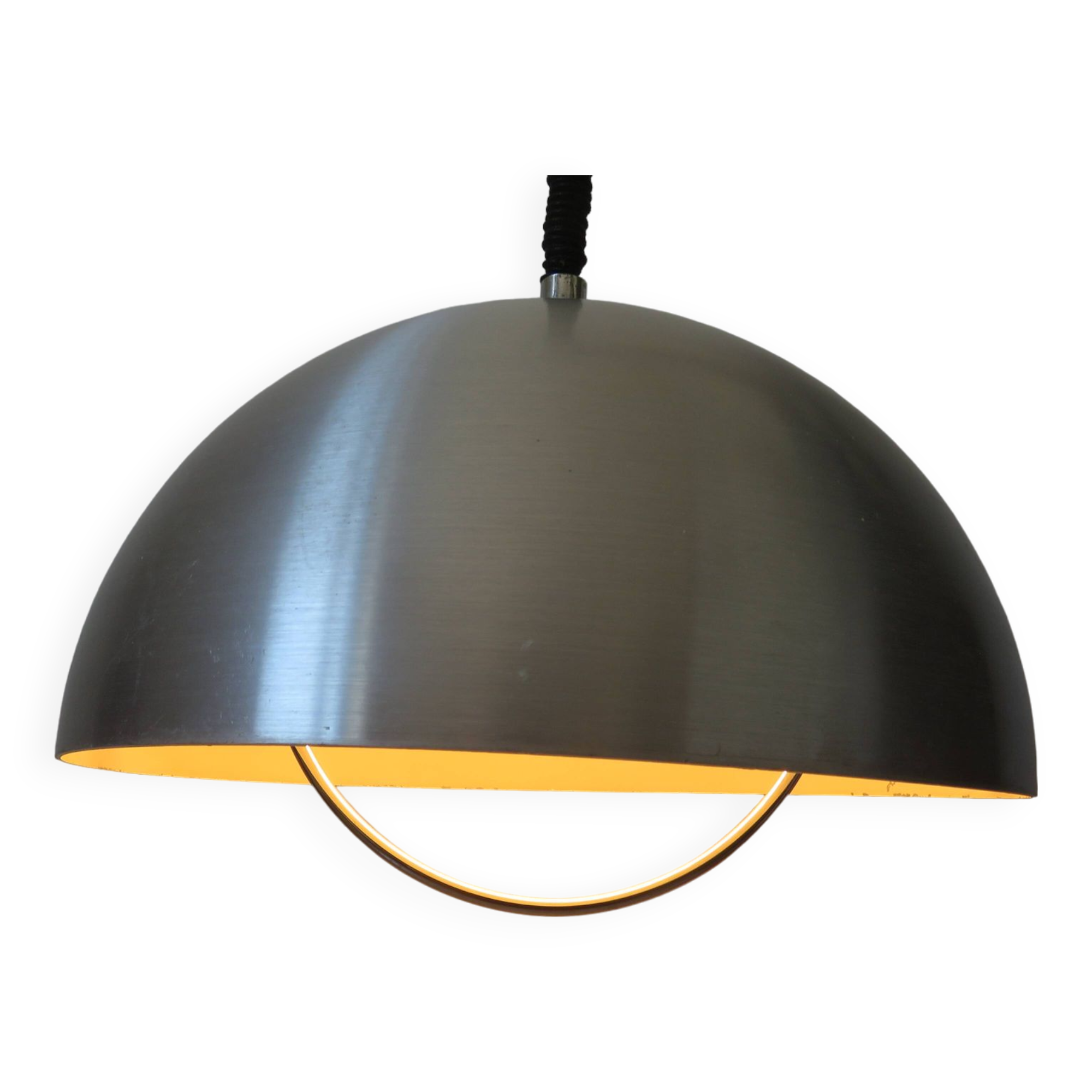 Suspension vintage monte et baisse en aluminium typique 1970