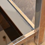 Coffee table in gold plated and smoked glass Belgo Chrom 70s / 80s