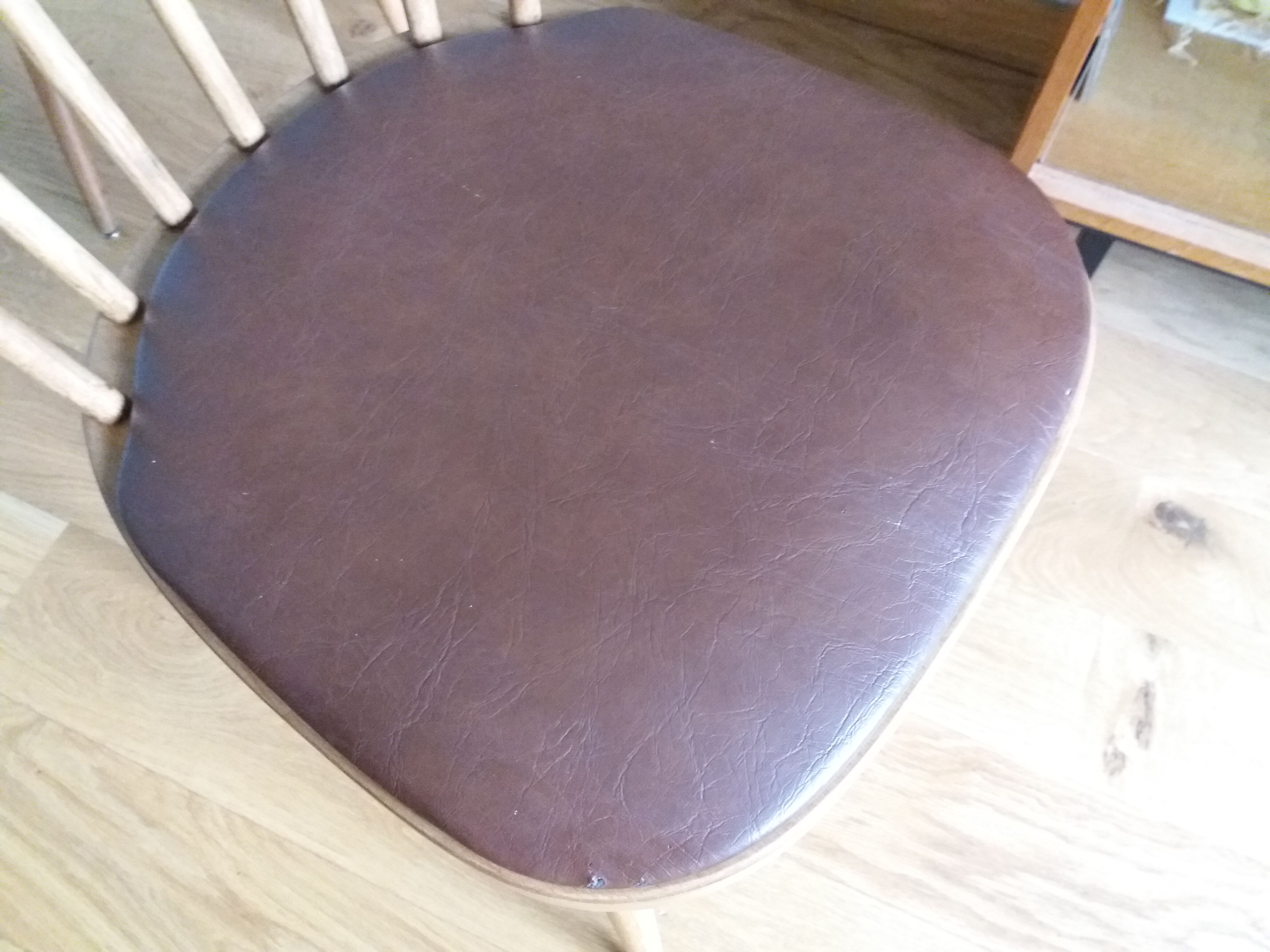 2 chairs bistro Baumann model 740 wood and skaï Scandinavian style