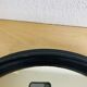Paire de miroirs vintage ronds et noirs