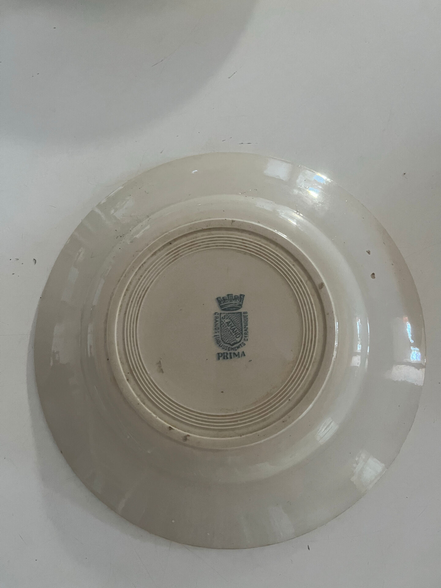 Set of 5 antique ironstone plates