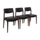 Series of 3 Scandinavian teak and skai chairs