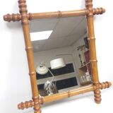 Ancient bamboo/rotin mirror 49 x 43 cm