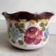 Vintage Italian ceramic planter with a floral decor