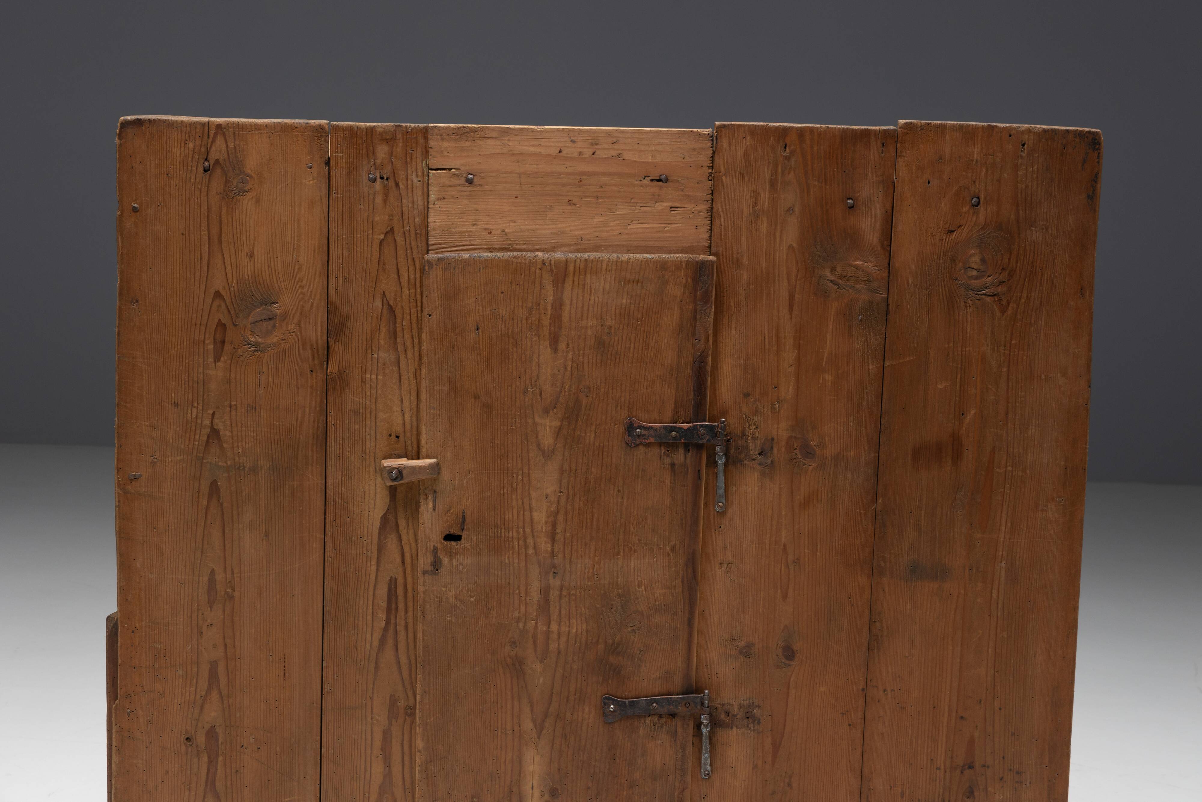 Art Populaire Alpine Cupboard, France, 19th Century