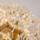 Sputnik ceiling light in floral glass and brass, Germany, 1960s.