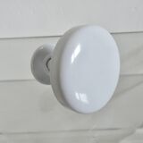 Set of 5 wall hooks, coat rack, white lacquered metal, new from old stock, 1980