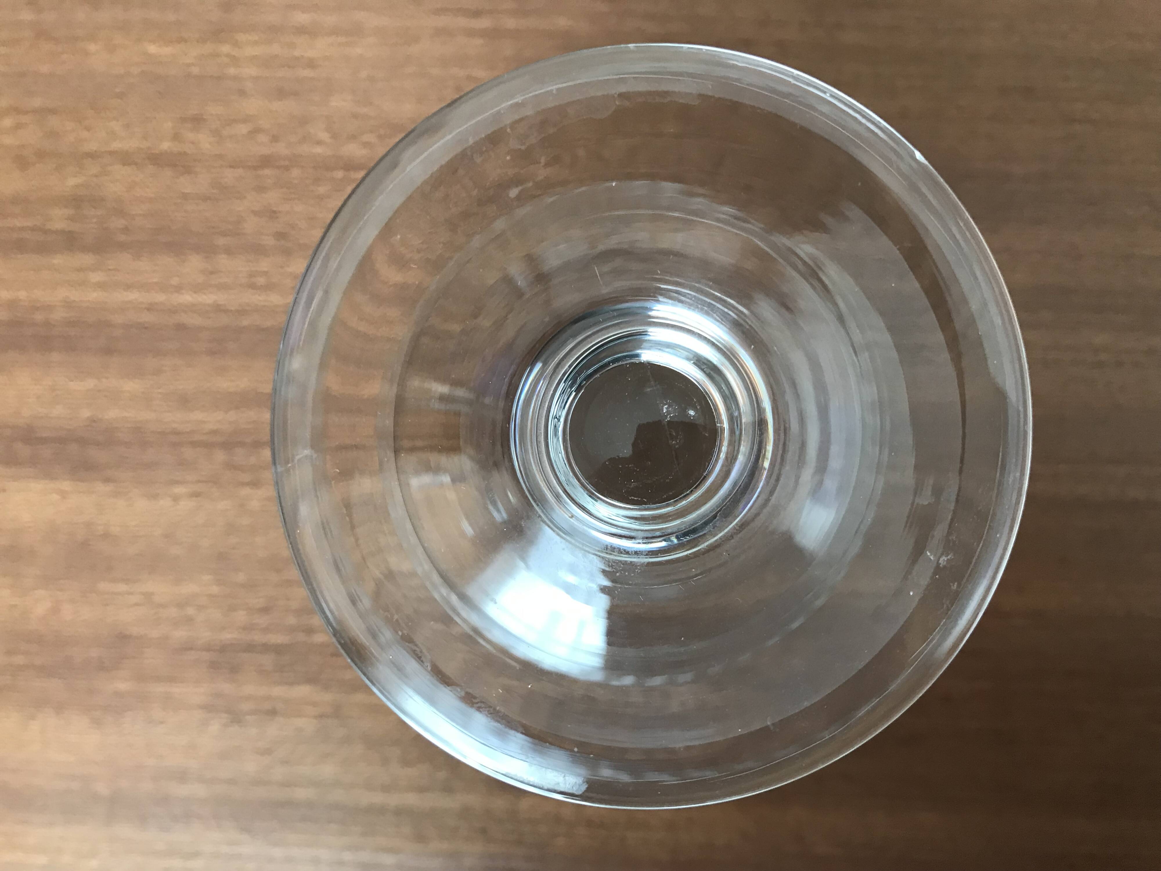 3 crystal champagne glasses