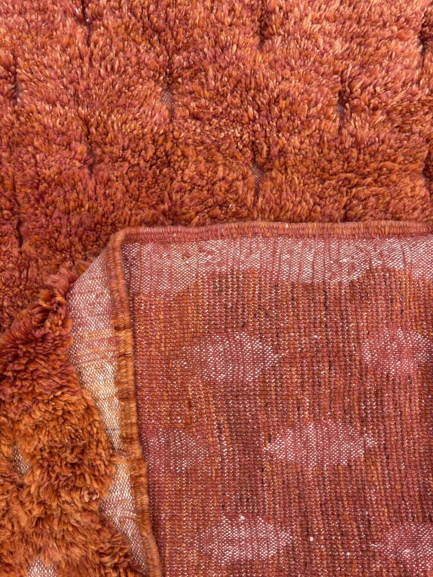 Naraja/ Mrirt Berber rug in orange natural wool