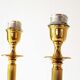 Vintage pair of Brass Column Table Lamps - 1970's Hollywood Regency Lamps