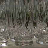 Lot de 6 verres à orangeade en cristal de daum france. modèle sorcy gravé.