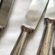 6 antique knives in silver metal and stainless blade