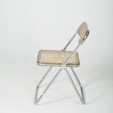 Chaise Plia cannage et métal Giancarlo Piretti