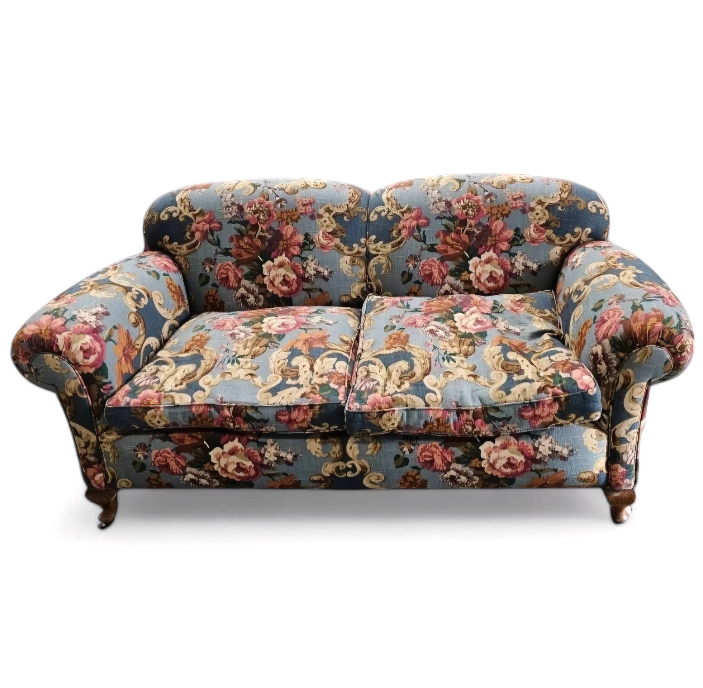 Floral fabrics / classic sofa / stunning condition, weighty sofa 100 kg