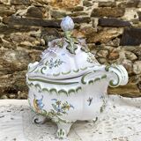 Hand-decorated earthenware soup tureen, Lallier Pottery