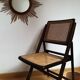 Vintage wood chair and folding cannage 60s