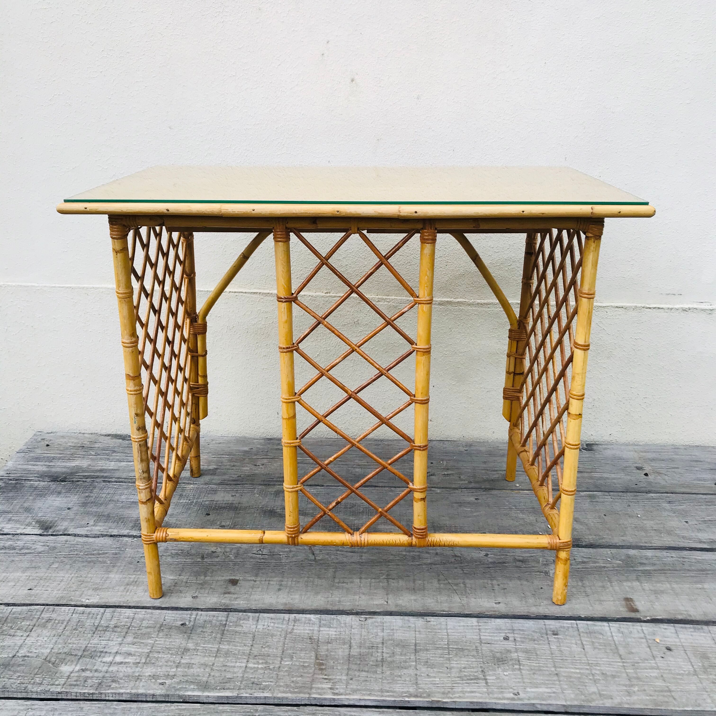 Desk in vintage rattan