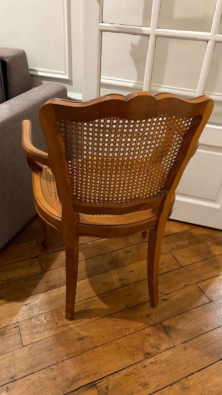 Caned cabriolet armchair – Classic chic style