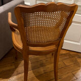 Caned cabriolet armchair – Classic chic style
