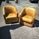 Paire de Fauteuils cuir vers 1980