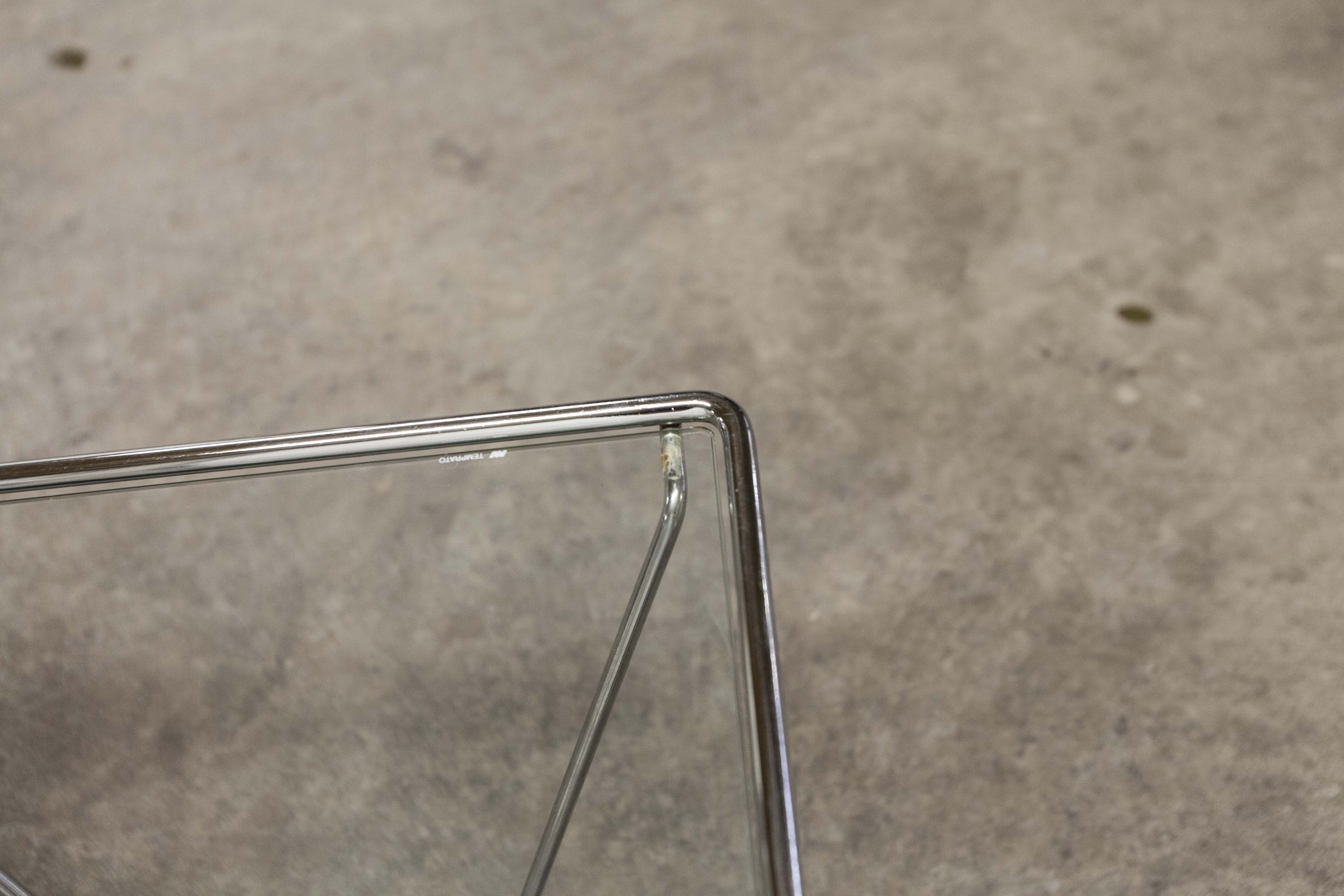 1980 glass square coffee table