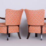 Paire de fauteuils en hêtre art deco fabriqués dans les années 1930, tchéquie, vernis revivifié